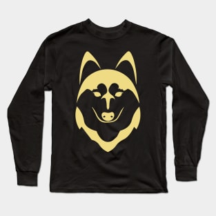 gold husky dog head Long Sleeve T-Shirt